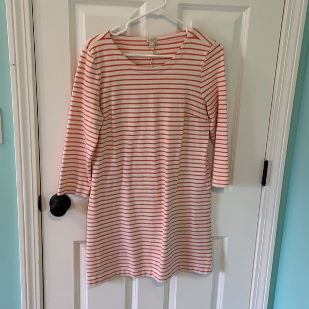 J.Crew size small orange and white dress